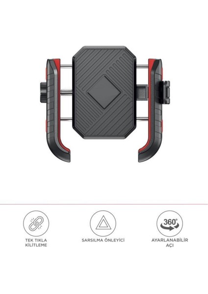 062 Siyah Plastik Bisiklet , Scooter, Atv Motosiklet Telefon Tutucu