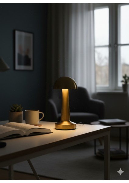 Silva Nature Mantar Tasarımlı Masa Lambası – Şarjlı, Dokunmatik, 3 Modlu LED Işık