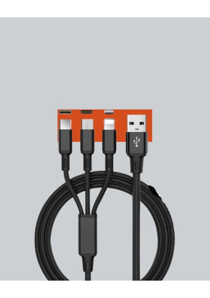 Wizard Çoklu USB Şarj Kablosu – 1,2m Hızlı Şarj, 3A Güçlü Akım fiyatları