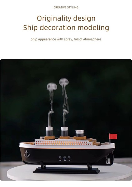 Titanic Aromaterapi Hava Nemlendirici Kuruluğu Önlemek Için Verimli Gemi Dizaynlı Difüzör modelleri
