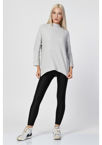 Düşük Omuzlu Oversize Bluz - Silver Silver - 38 fiyatları