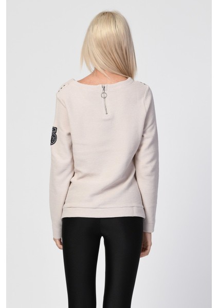 Bisiklet Yaka Bluz - Bej Bej - 36 indirimleri