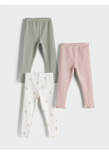 Beli Lastikli Kız Bebek Tayt 3'lü (W5)
