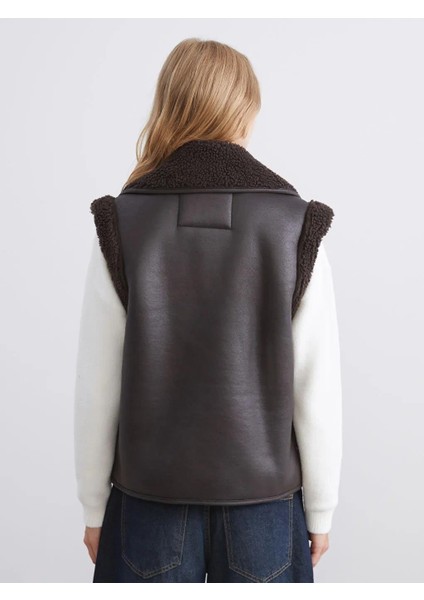 Biker Yaka Kadın Süet Yelek (W5) indirimleri