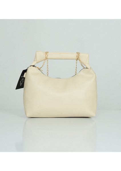 Zincir ve Düğüm Detaylı Deri Çanta-Krem modelleri