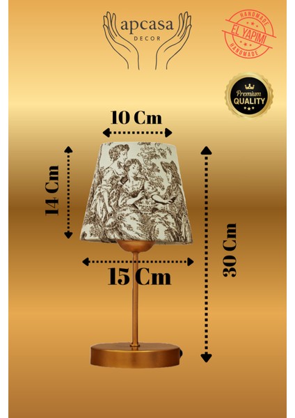 Vintage Mini Toile De Jouy Abajur Fransız Desen Gold Metal Kablolu Ayak Kahverengi Başlık Masa Lambası fiyatları