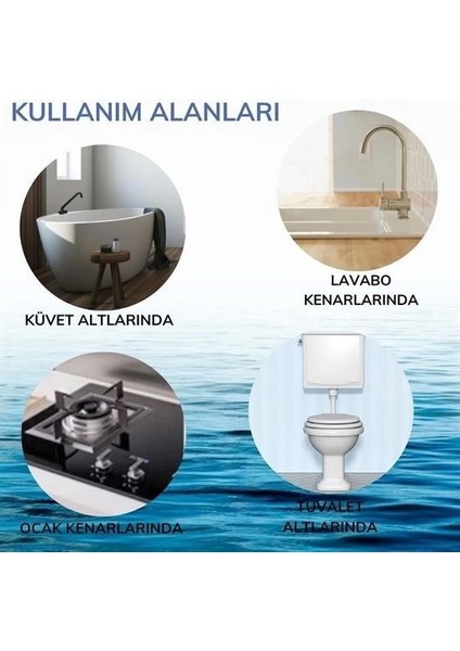2 Li Su Sızdırmaz Banyo Mutfak Lavabo Küvet Izolasyon Şerit Bant Pratik Ürün ( Lisinya )