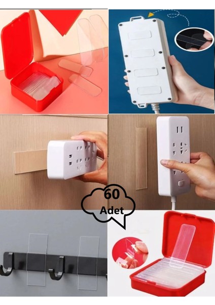 Çok Amaçlı Çift Taraflı Bant Eşya Sabitleme Bandı Kutulu Şeffaf Çift Taraflı Bant 60 Adet - CZ103 fiyatları