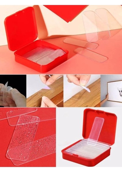 Çok Amaçlı Çift Taraflı Bant Eşya Sabitleme Bandı Kutulu Şeffaf Çift Taraflı Bant 60 Adet - CZ103 indirimleri