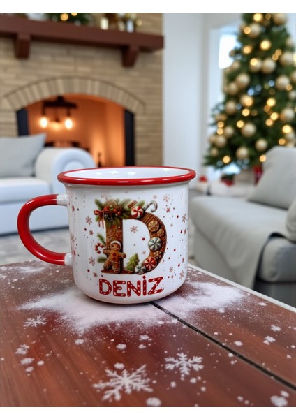 Kişiye Özel Harfli ve Isimli Yılbaşı Kupası – Noel Temalı Hediyelik Kupa Yılbaşı Hediyesi
