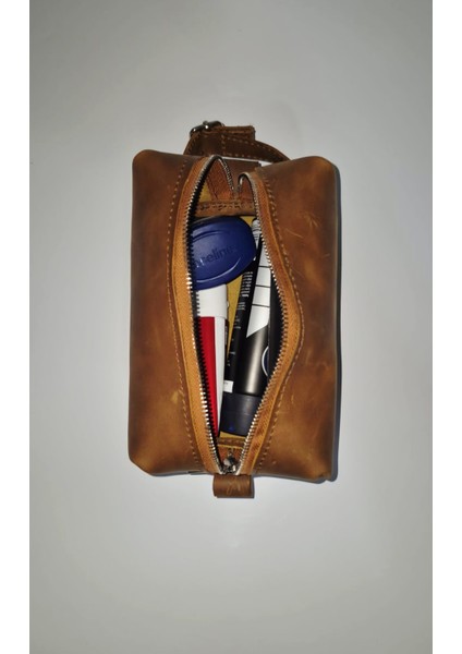 Hakiki Deri Dopp Kit El Çantası| Seyahat Makyaj ve Tıraş Çantası Organizer modelleri