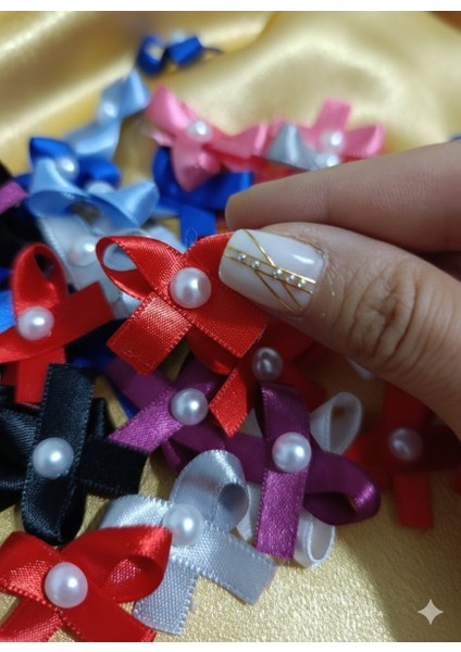 Hazır Fiyonk Incili Kurdele Saten 8 Adet