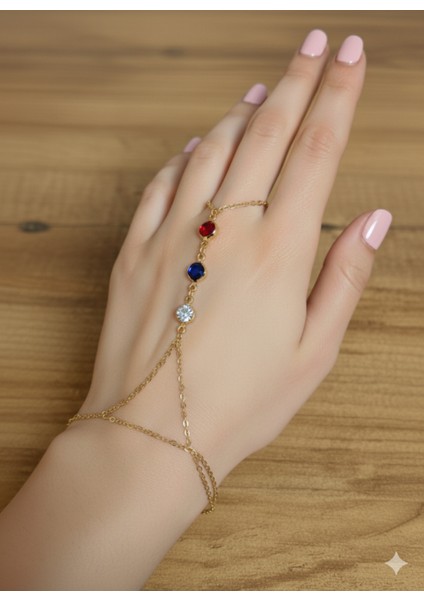 Kadın 3 Taş Renkli Şahmeran