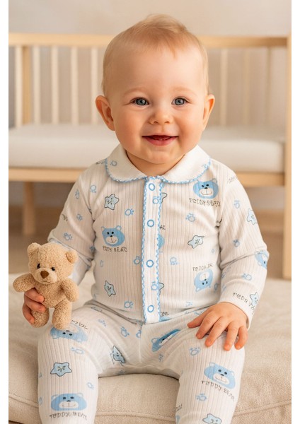 %100 Pamuklu Bebek Pijama Takımı – Kız/erkek Bebek Için Yumuşak, Nefes Alan Kumaş,(0-3 Ay)
