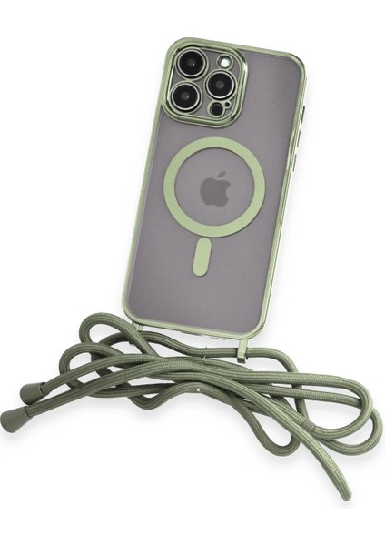 Litae Trend Bfs iPhone 13 Pro Max Kılıf Divo Lazer Askılı Magsafe Kapak - Koyu Yeşil modelleri