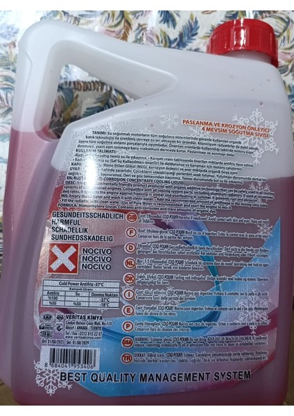 Coldpower 3 Litre Kırmızı Antifriz -37 Derece / Ta modelleri
