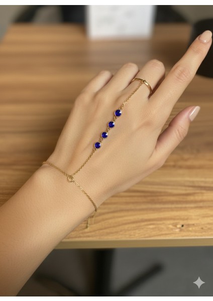 Kadın 4 Taşlı Mavi Şahmeran