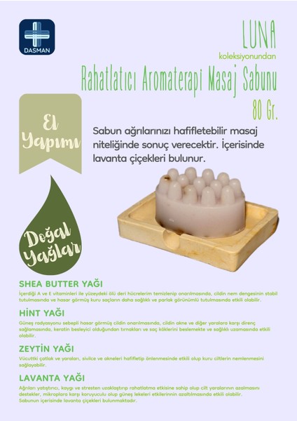 DASMAN LUNA El Yapımı Rahatlatıcı Aromaterapi Masaj Sabunu Royal Lila