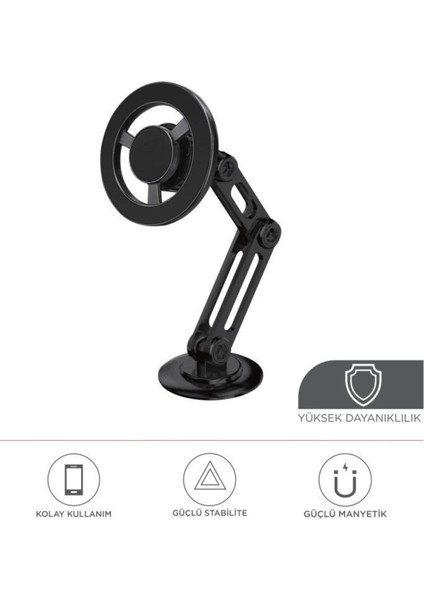 052 Metal Manyetik Telefon Tutucu – Güçlü Mıknatıslı, 360° Hareketli