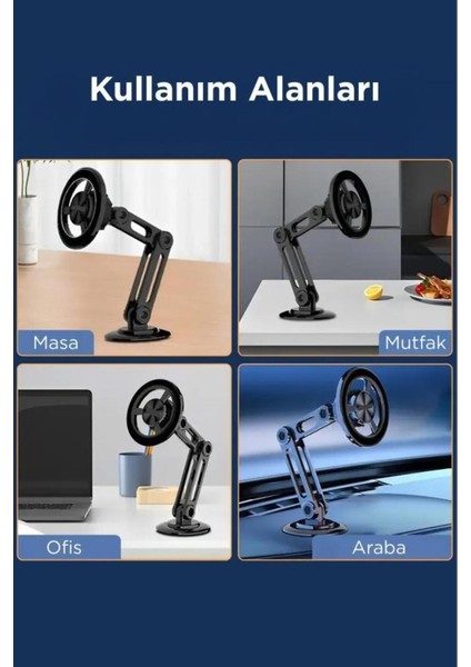 052 Metal Manyetik Telefon Tutucu – Güçlü Mıknatıslı, 360° Hareketli fırsatları
