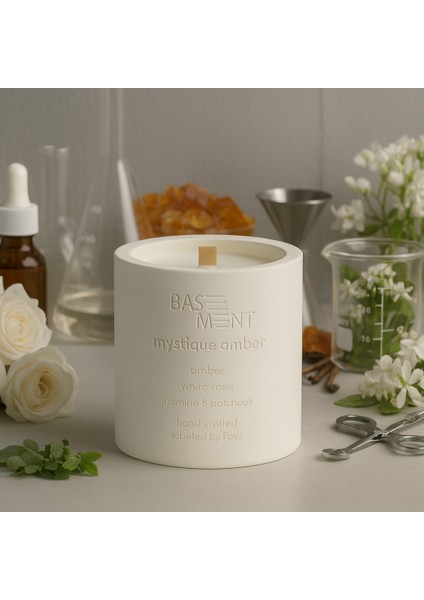 : Mystique Amber : % 100 Soya Beton Mum (Amber, Beyaz Gül, Yasemin, Paçuli)