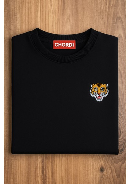 Yüksek Kaliteli Standart Fit Normal Kesim 3 Iplik Bisiklet Yaka Pamuklu Knz Siyah Sweatshirt fırsatları