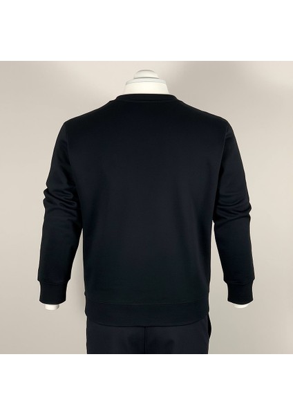Yüksek Kaliteli Standart Fit Normal Kesim 3 Iplik Bisiklet Yaka Pamuklu Knz Siyah Sweatshirt