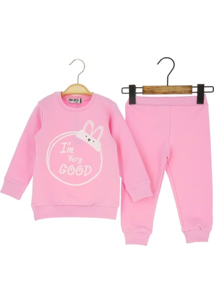 Im Very Good Cat Baskılı Iki Iplik Alt Üst Takım - MDL2123-PEMBE-24 Ay Pembe