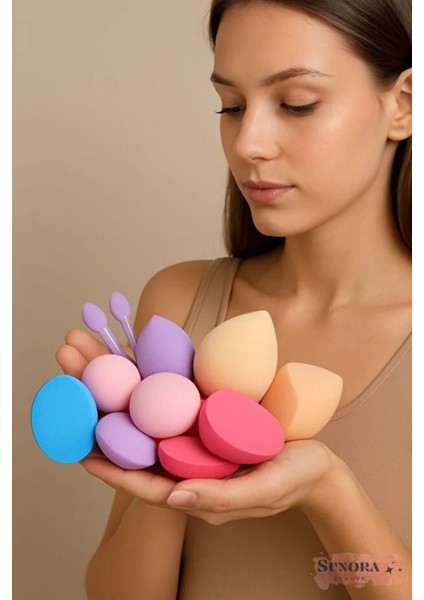 16 Parça Makyaj Süngeri Seti Kavanoz Kutulu modelleri