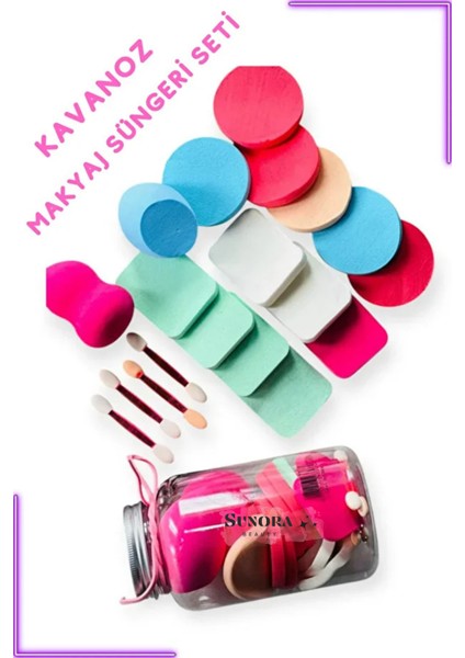 16 Parça Makyaj Süngeri Seti Kavanoz Kutulu fırsatları