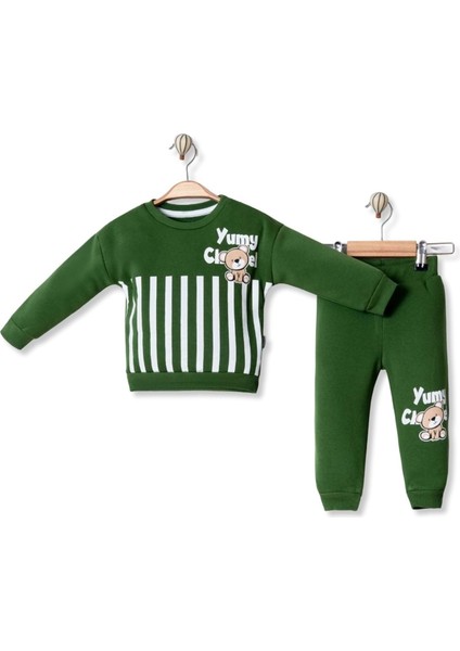 Yum Baskılı Üç Iplik Şardonlu Alt Üst Takım - MYS5293-YEŞIL-18 Ay Yeşil