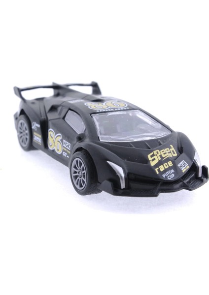 Die Cast Çek Bırak Metal Siyah Yarış Arabası 86