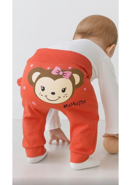 Pamuklu Kulaklı Maymun Baskılı Tek Alt Eşofman Pijama fiyatları