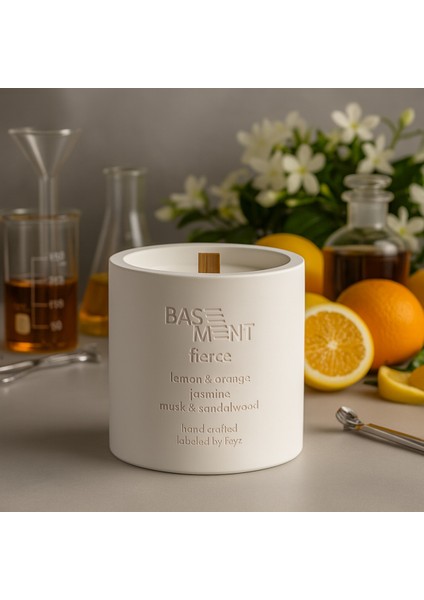 : Fierce : % 100 Soya Beton Mum (Limon, Portakal, Yasemin, Musk, Sandal Ağacı)