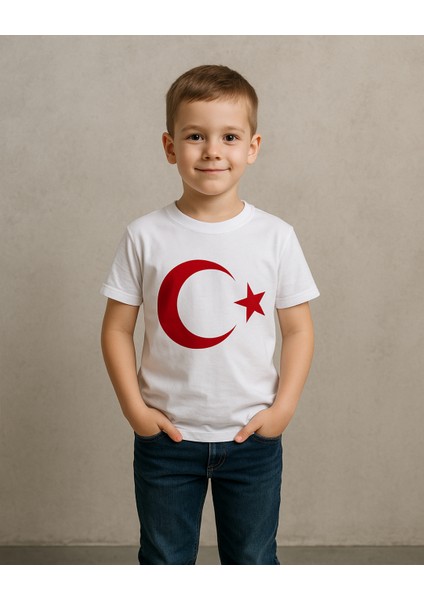 Çocuk Ay-Yıldız T-Shirt