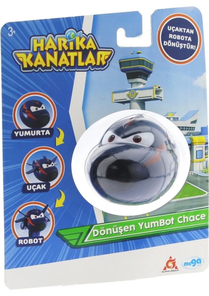 Harika Kanatlar Dönüşen Tekli Figür Yumbot Ajan Chace modelleri