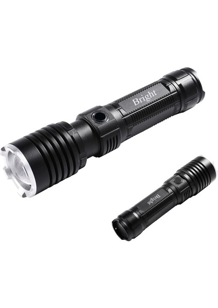 Bright GHT-5761 XP90 LED 3 Mod Zoomlu Yağmur Suyu Geçirmez Şarjlı El Feneri 26650 Pilli modelleri