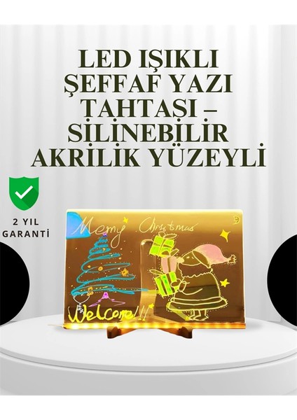 Dekoratif LED Yazı Tahtası – Silinebilir, Neon Kalemli, Planlama ve Hatırlatma Için Ideal