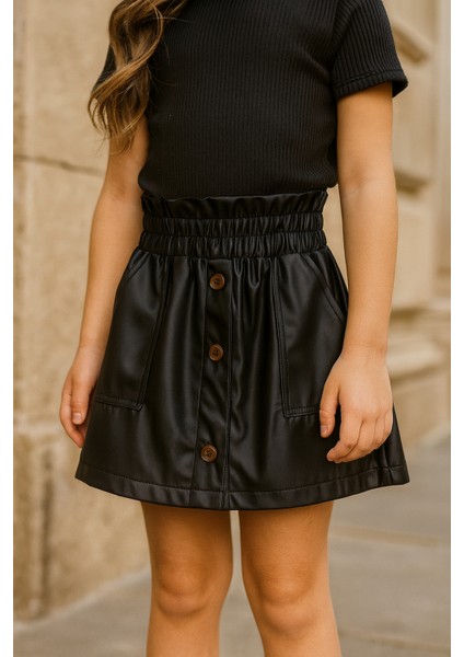 Kız Çocuk Deri Etek