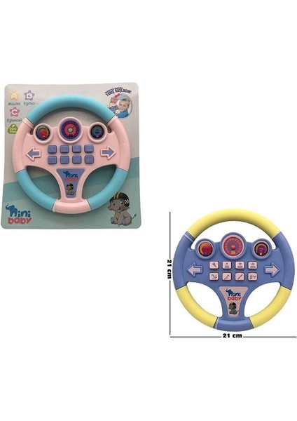 Nini Baby Direksiyon Eğitici Sesli Müzikli 21*21 cm 8 Tuşlu Oyuncak Direksiyon - 1 Adet Stokta Olan Gönderilir fırsatları