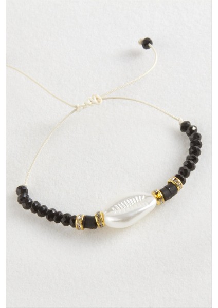 Inci Fimo Boncuk Kristal Makrome Ip Bileklik