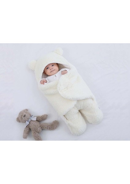 Kundaklı Peluş Battaniye - Ekru - 0 - 3 Ay - DNT1039-EKRU-0 - 3 Ay Ekru