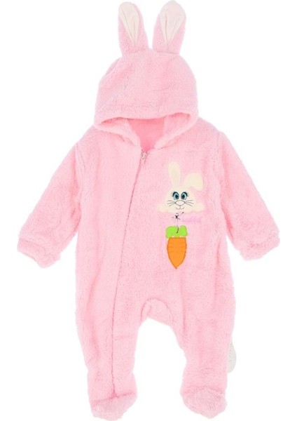 Welsoft Tavşan Havuç Nakışlı Patikli Tulum - Açık Pembe - 6 - 9 Ay - HYT1227-AÇIK Pembe-6 - 9 Ay Açık Pembe