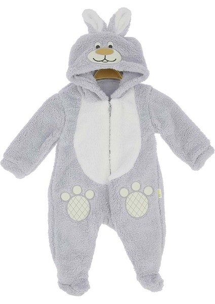 Welsoft Pati Nakışlı Patikli Tulum - Gri - 3 - 6 Ay - HYT1224-GRI-3 - 6 Ay Gri