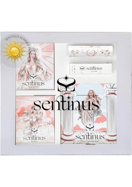 Summer Pack Makyaj Seti (Ruj, Allık, Highlighter, Far Paleti)