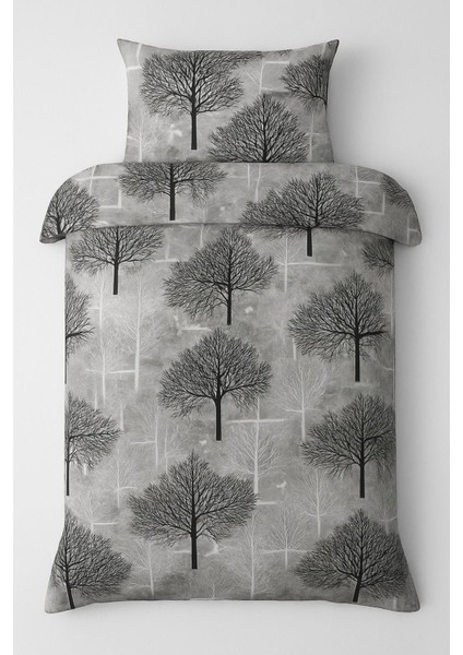 Yüzde Yüz Pamuk Kapitone Elyaf Dolgulu Tek Kişilik Pike Ağaç Desenli