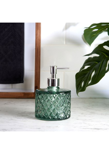 Design Kristal Cam Sıvı Sabunluk - Yeşil
