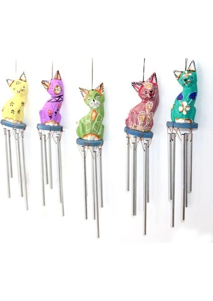 Üstü Ahşap Altı Metal Rüzgar Çanı