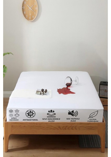 Yatak Alezi̇ %100 Pamuk Su Geçirmez - 90 cm x 200 cm