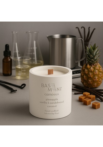 : Comosus : % 100 Soya Beton Mum (Ananas, Vanilya, Sandal Ağacı, Karamel)